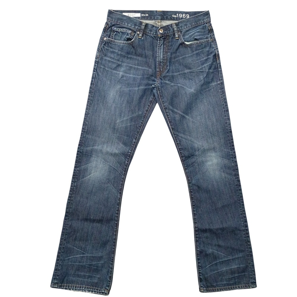 Gap Mens 32x34 1969 Boot Cut Distressed Faded Denim Jeans Casual
